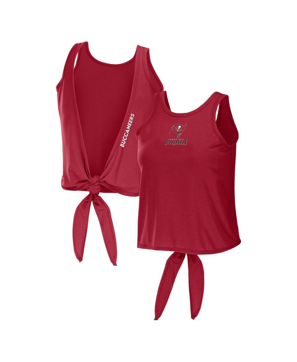 Womens WEAR by Erin Andrews Red Cleveland Guardians Open Back Twist Tie Tank Top Product Image