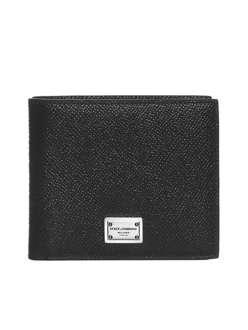 Logo-plaque Leather Bifold Wallet In Black Product Image