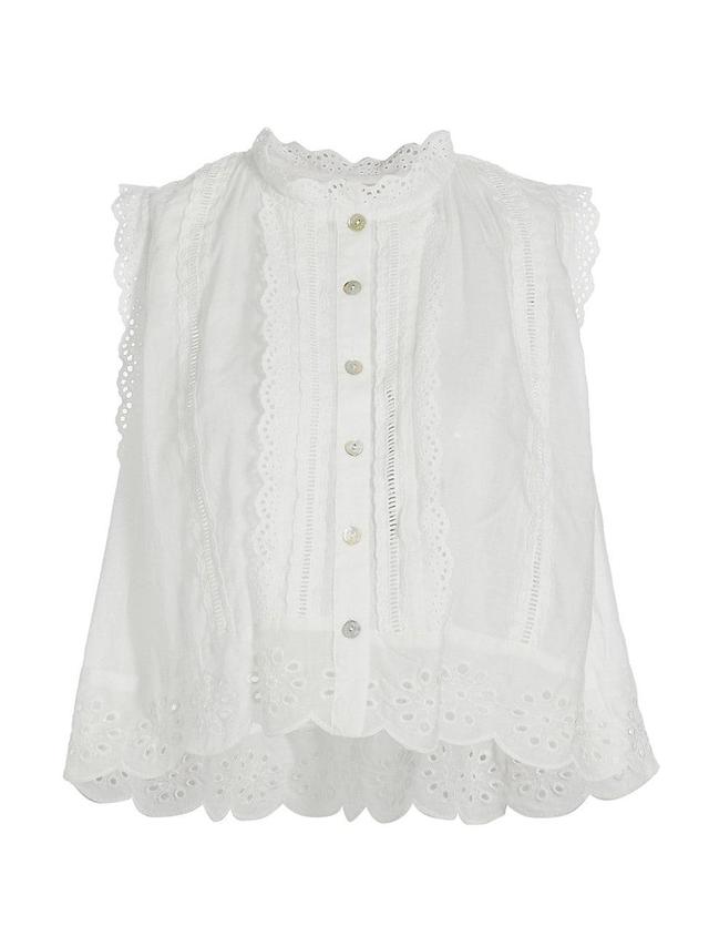 Womens Lace Sleeveless Blouse Product Image