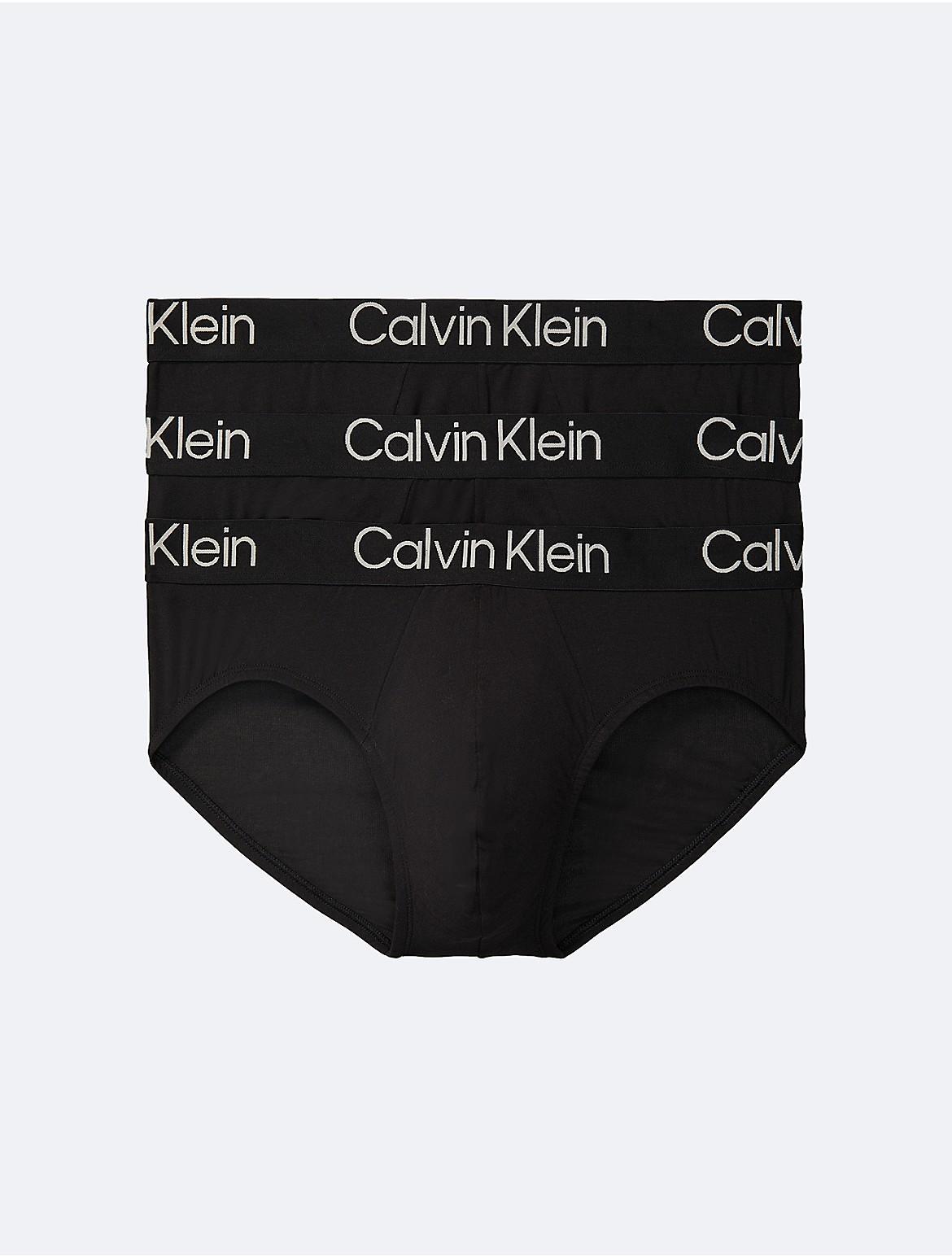 Calvin Klein Mens Ultra-Soft Modern 3-Pack Hip Brief - Black - XL Product Image