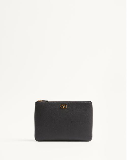 VLOGO SIGNATURE GRAINY CALFSKIN CLUTCH BAG Product Image