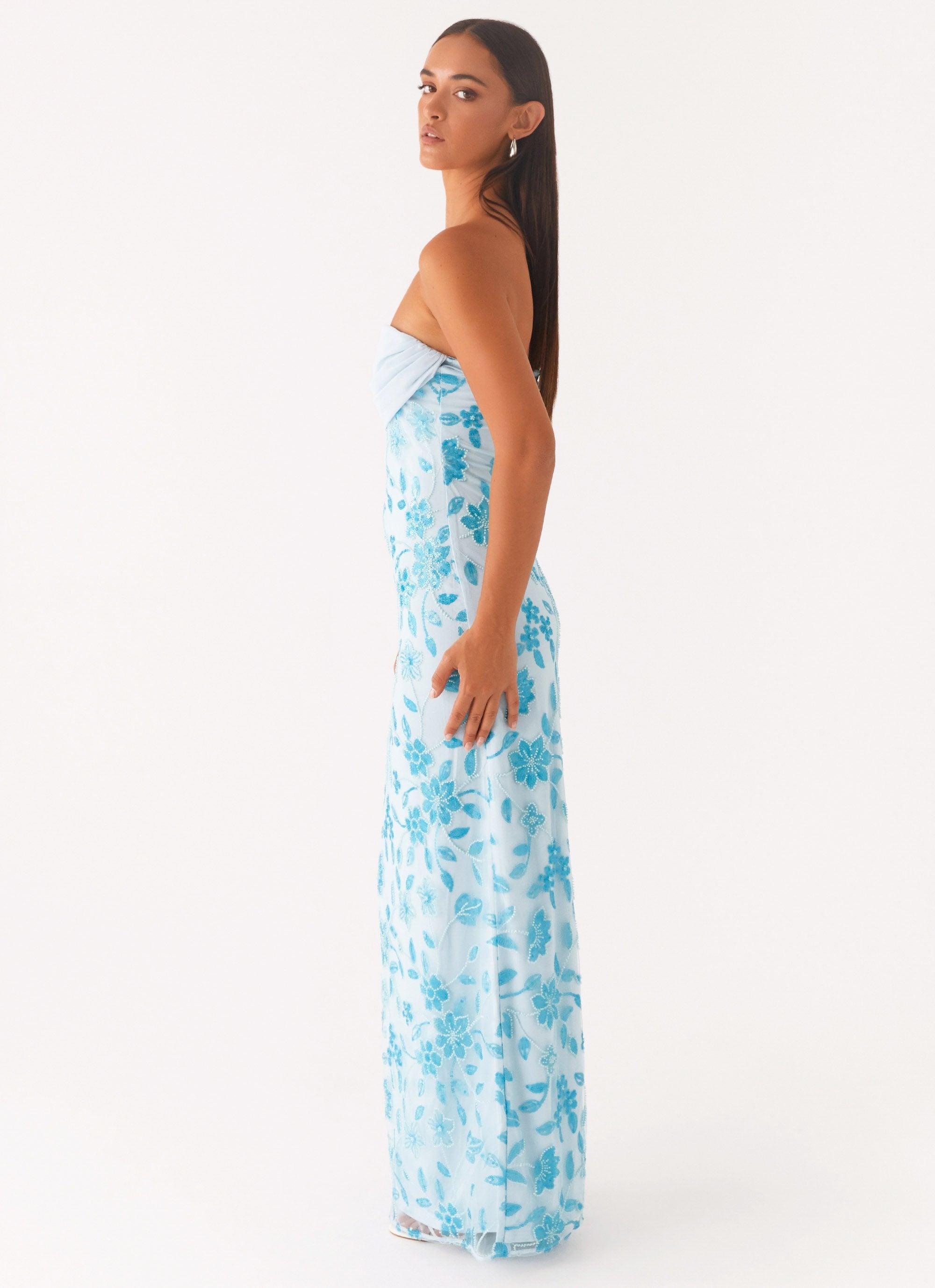 Prism Beaded Maxi Dress - Blue Product Image