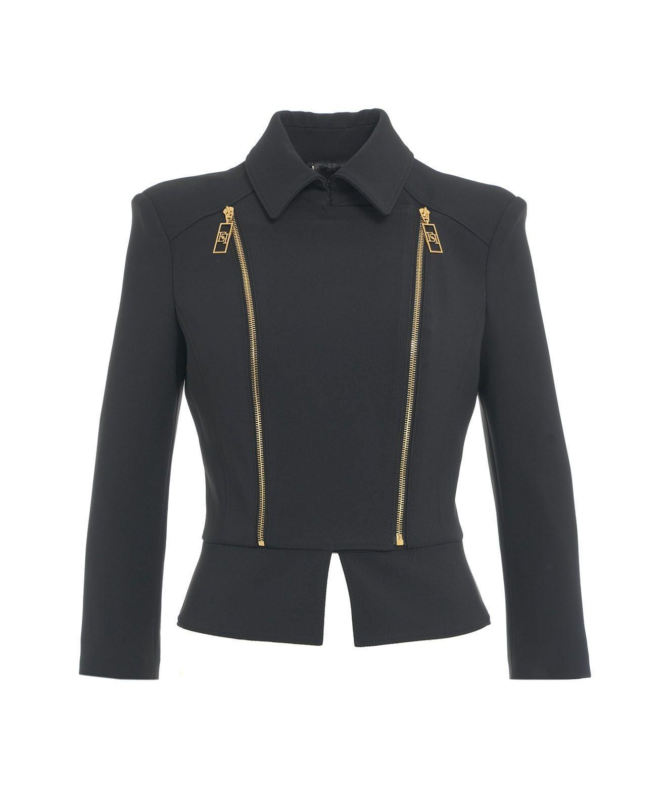 Stretch crêpe jacket with peplum Product Image