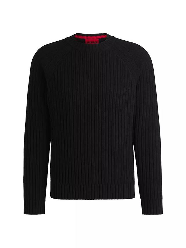 Regular-Fit Sweater in Ribbed Cotton Product Image