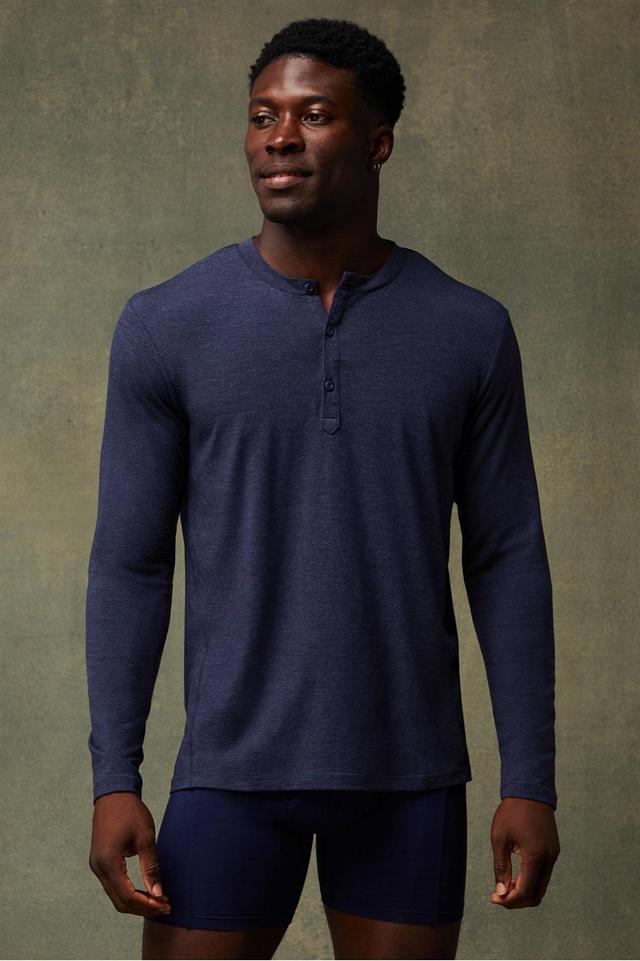 Fabletics Men The RestoreKnit Henley male Classic Navy Size M Product Image