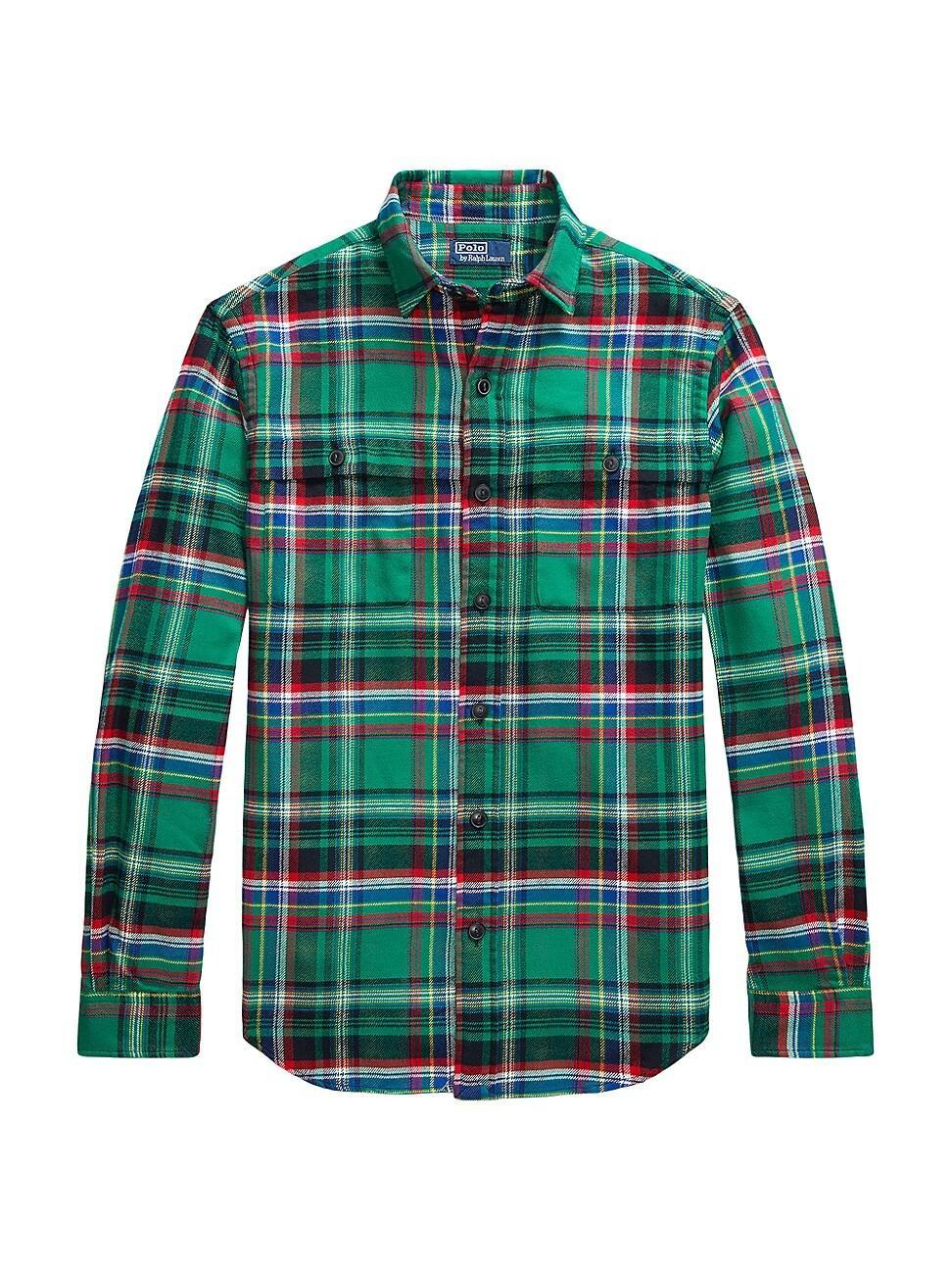 Mens Ranch Plaid Button-Front Shirt Product Image