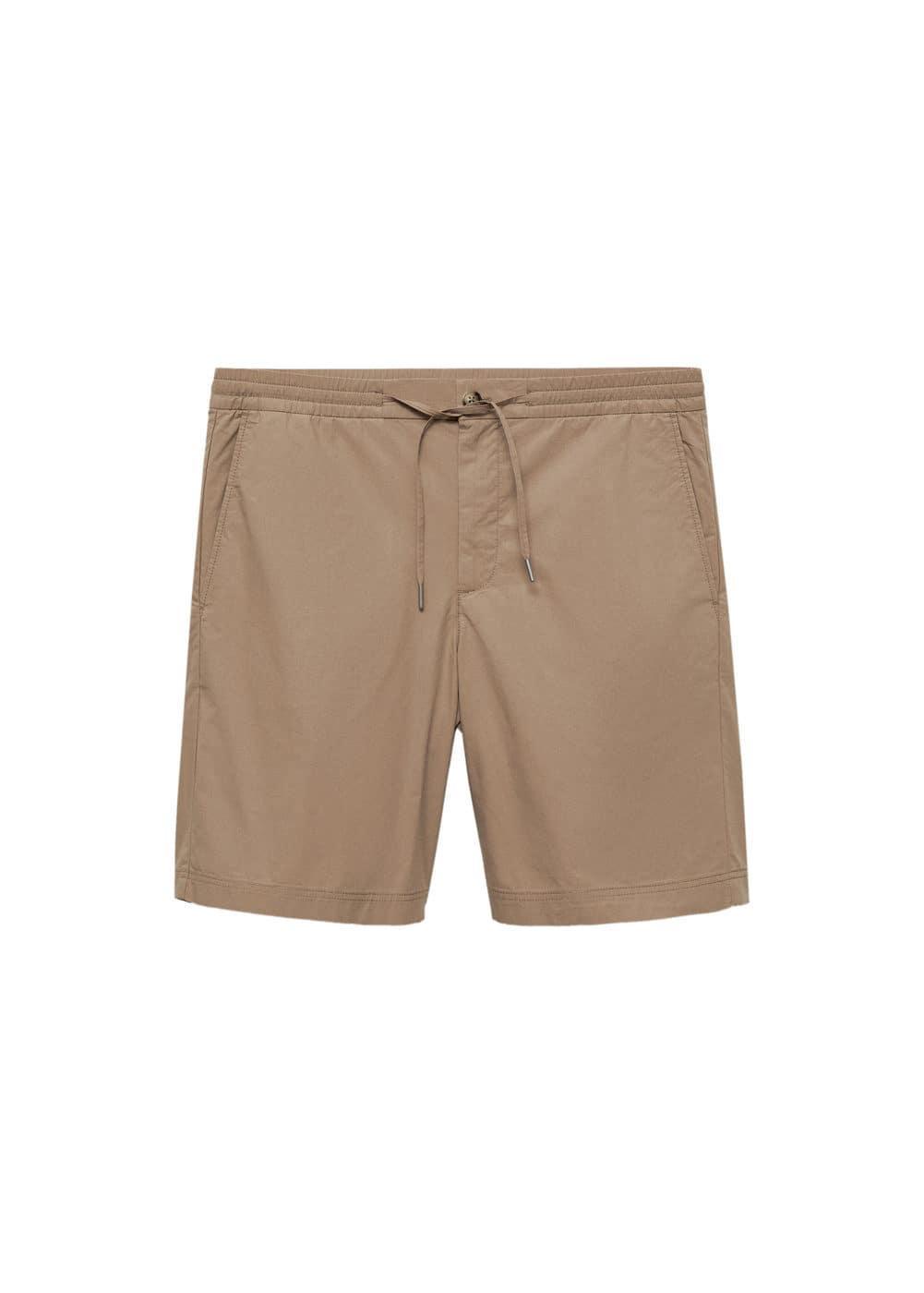 MANGO MAN - 100% cotton drawstring Bermuda shorts beigeMen Product Image