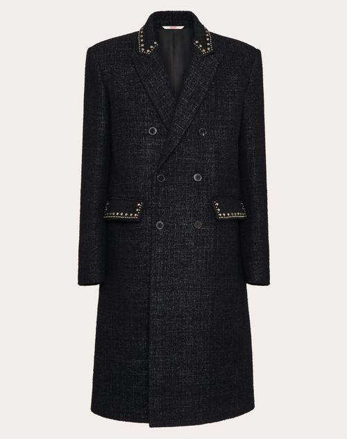 DOUBLE-BREASTED WOOL COAT WITH CABOCHONS Product Image