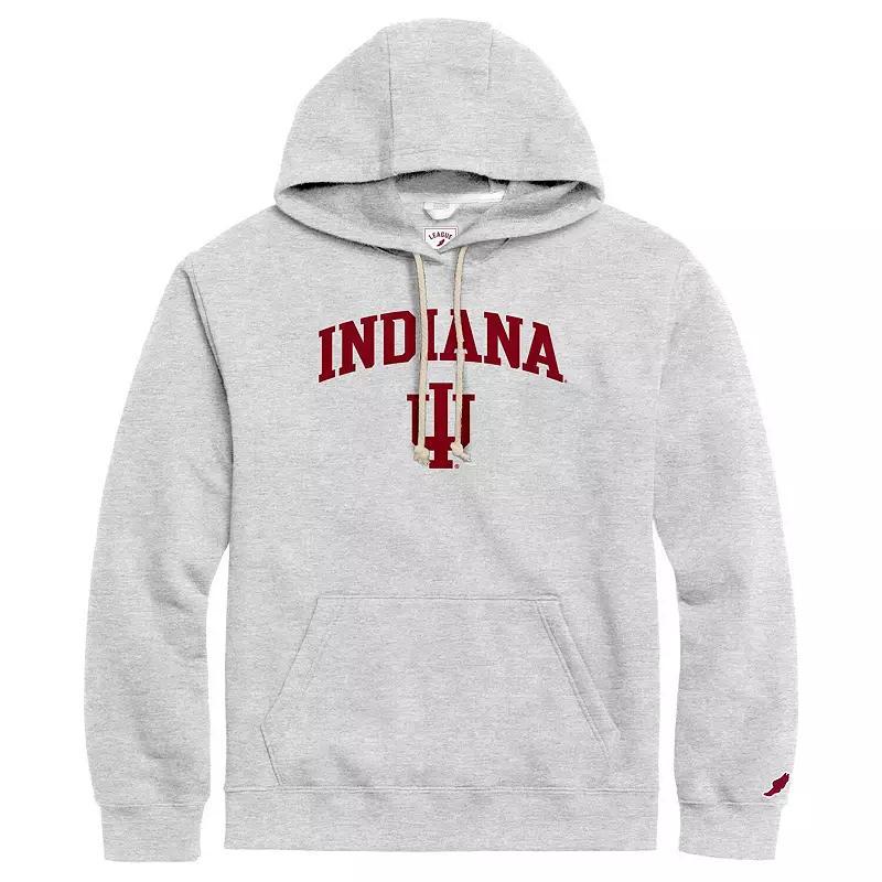 Mens League Collegiate Wear Heather Gray Indiana Hoosiers Tall Arch Essential Pullover Hoodie Product Image