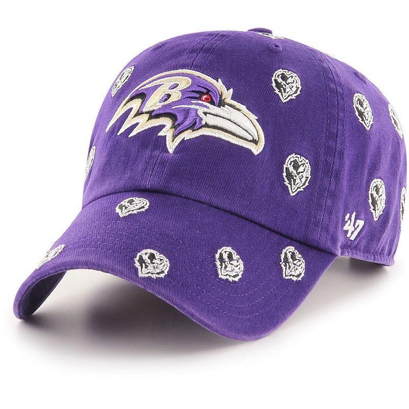 Womens 47 Baltimore Ravens Confetti Clean Up Head Logo Adjustable Hat Product Image