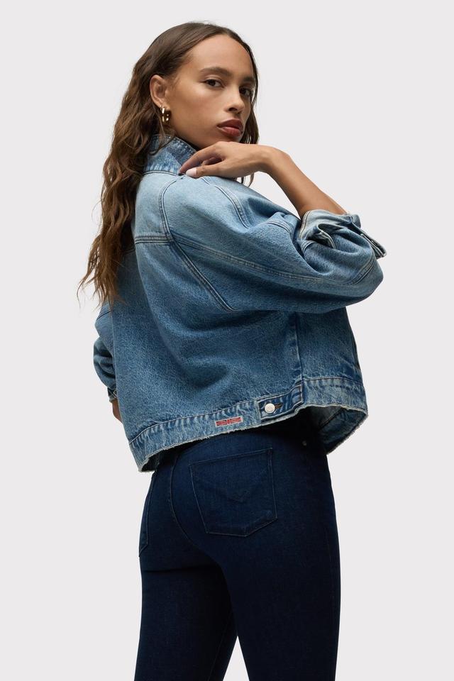 Oversized Union Jack Denim Jacket Female Product Image