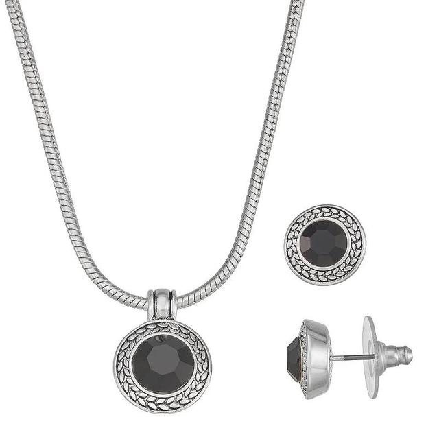 Napier Silver Tone Necklace & Stud Earring Set, Womens Product Image