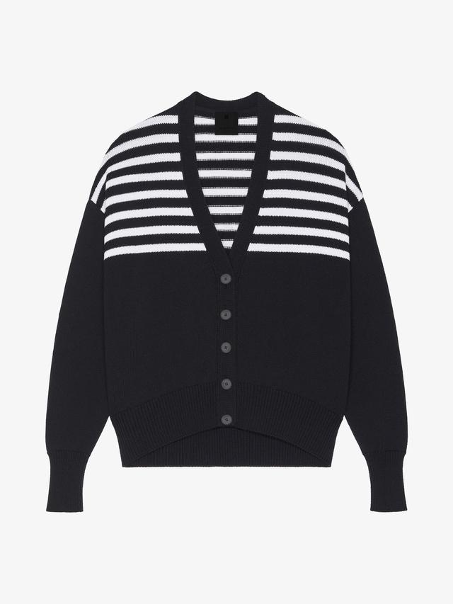 4G striped cardigan in cotton Product Image