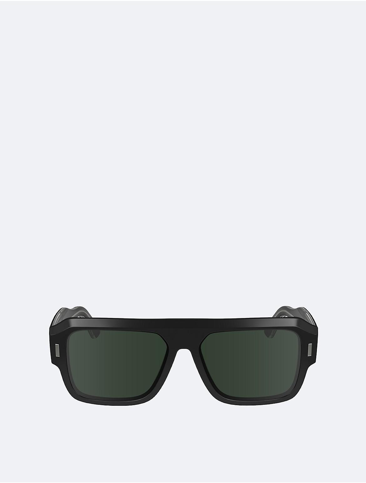 Calvin Klein Mens Modified Rectangle Acetate Sunglasses - Black Product Image