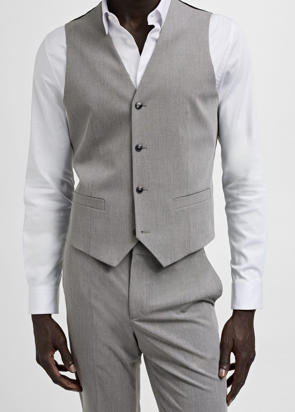 MANGO MAN - Super slim-fit stretch fabric suit vest greyMen Product Image