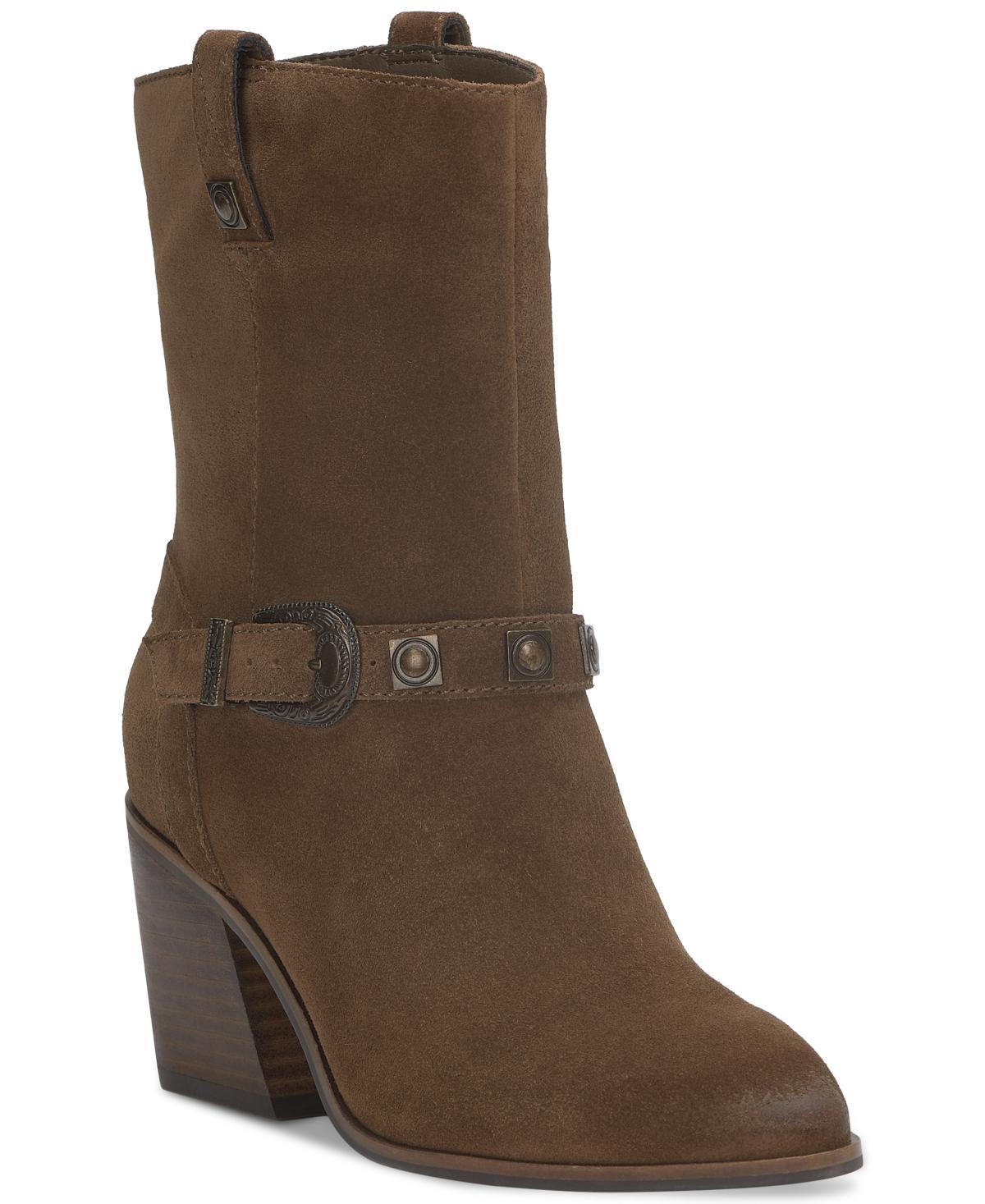 Lucky Brand Womens Sogn Buckled Block-Heel Western Boots Product Image