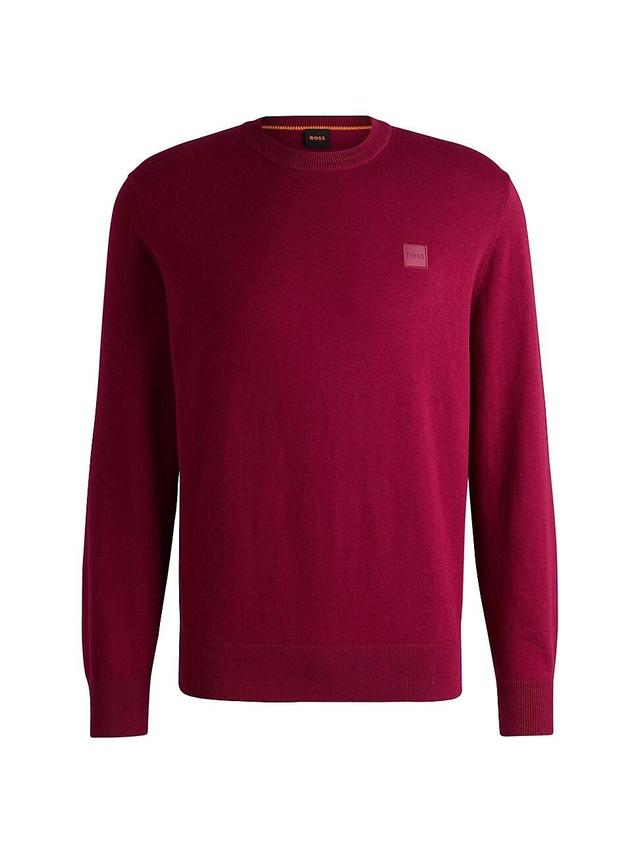 Mens Crewneck Sweater in Cotton and Cashmere with Logo Product Image