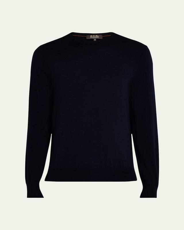 Mens Wool Knit Crewneck Sweater Product Image