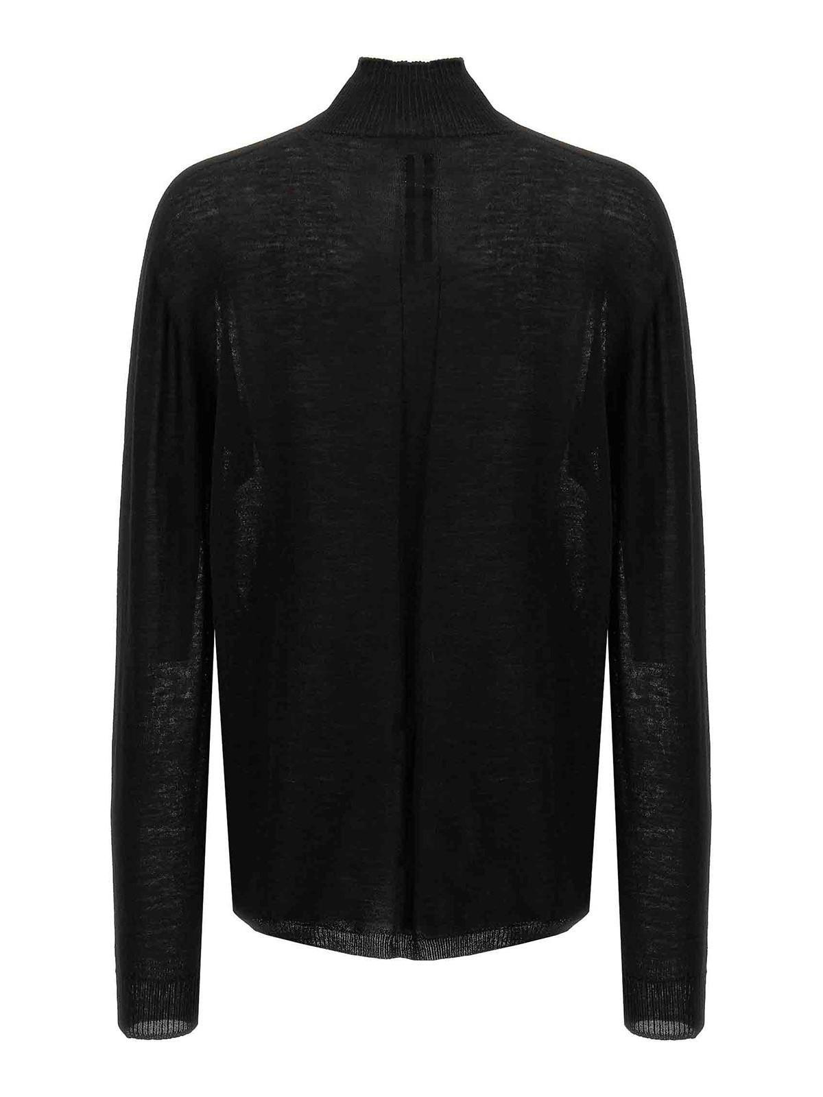 RICK OWENS Oversized Turtle Neck Sweater In Black Product Image