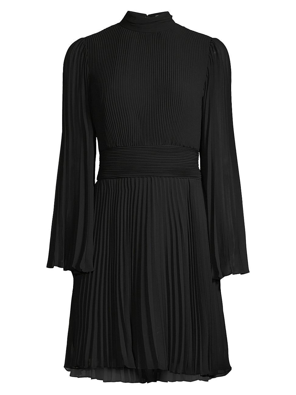 Milly Rosemary Bell Sleeve Pleated Chiffon Dress Product Image