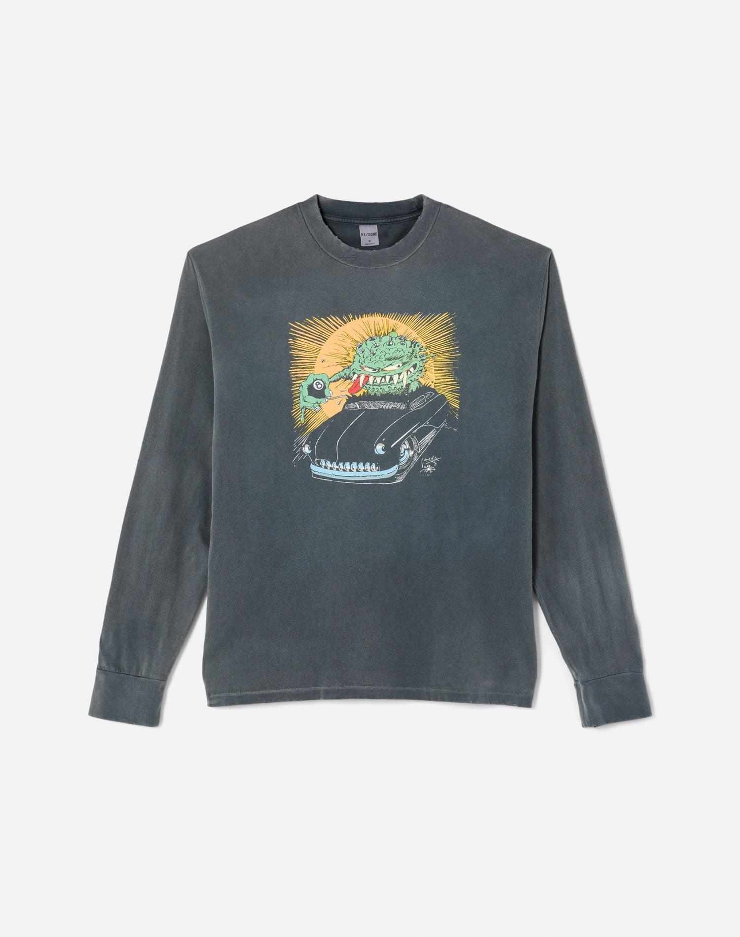 Long Sleeve "Warthead" Tee - Sun Faded Black Product Image