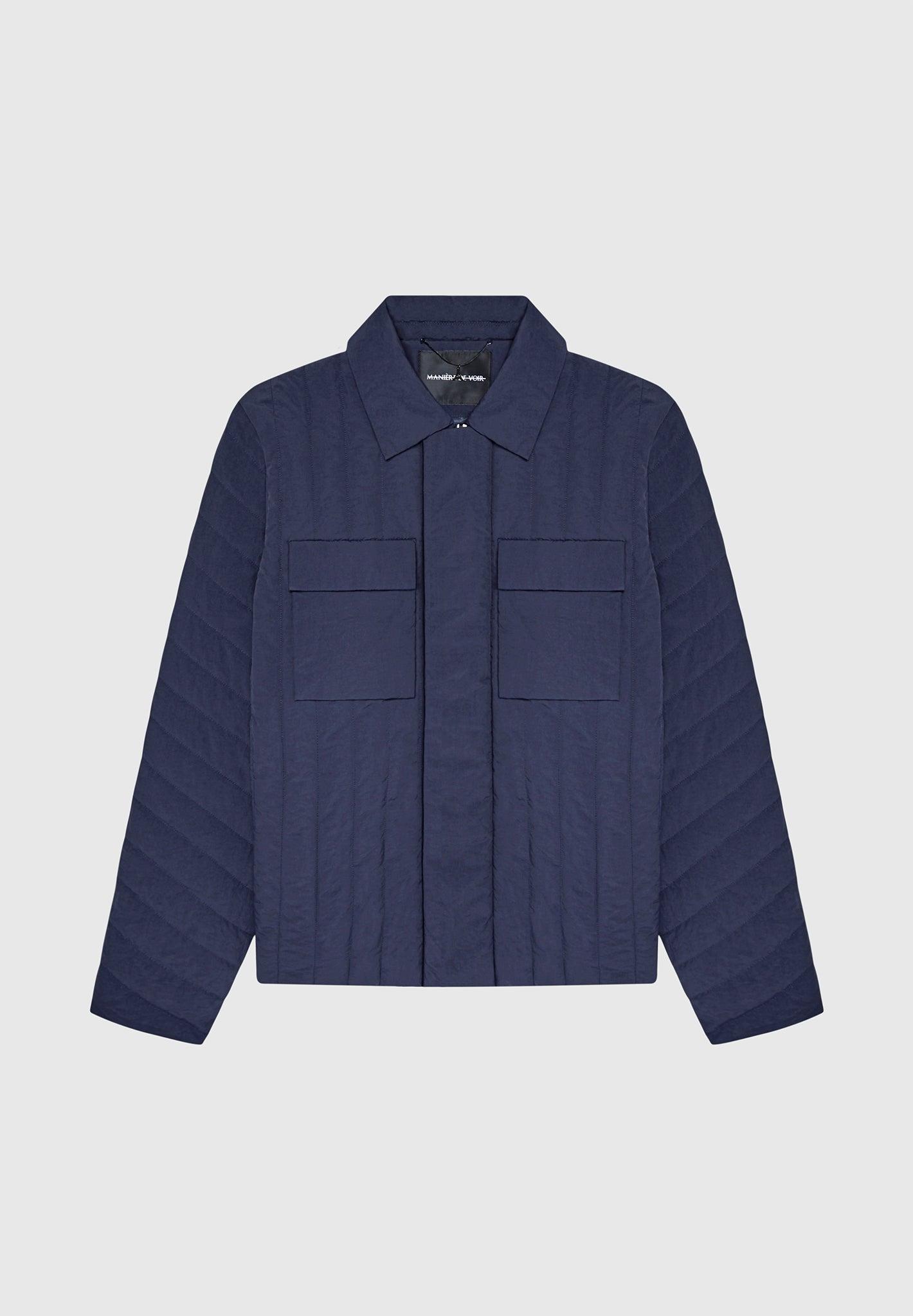 Quilted Harrington Jacket - Navy Male Product Image