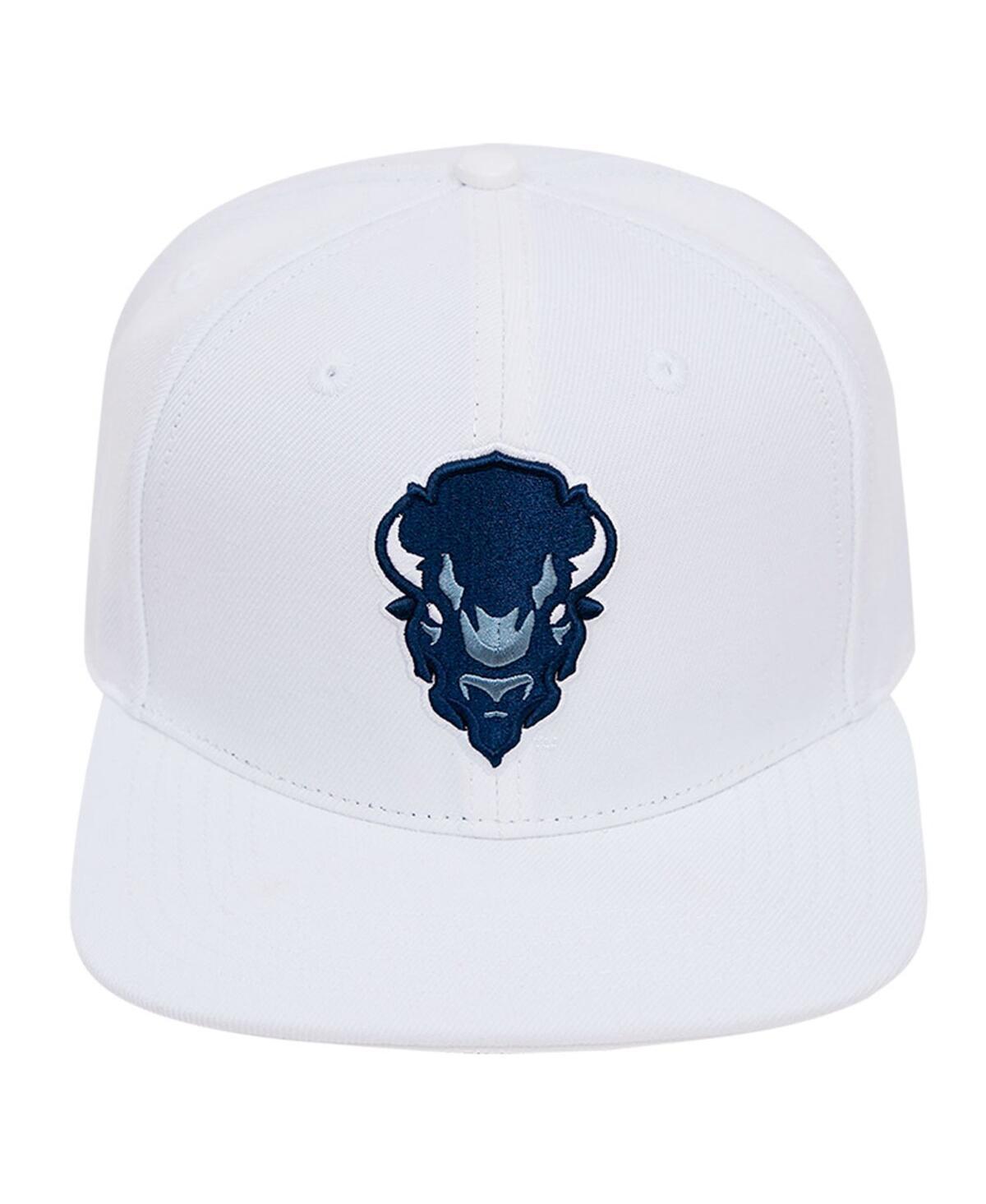 Mens Pro Standard White Howard Bison Mascot Evergreen Wool Snapback Hat Product Image