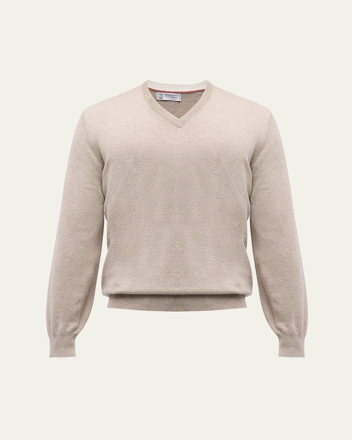 Mens Cashmere V-Neck Sweater Product Image