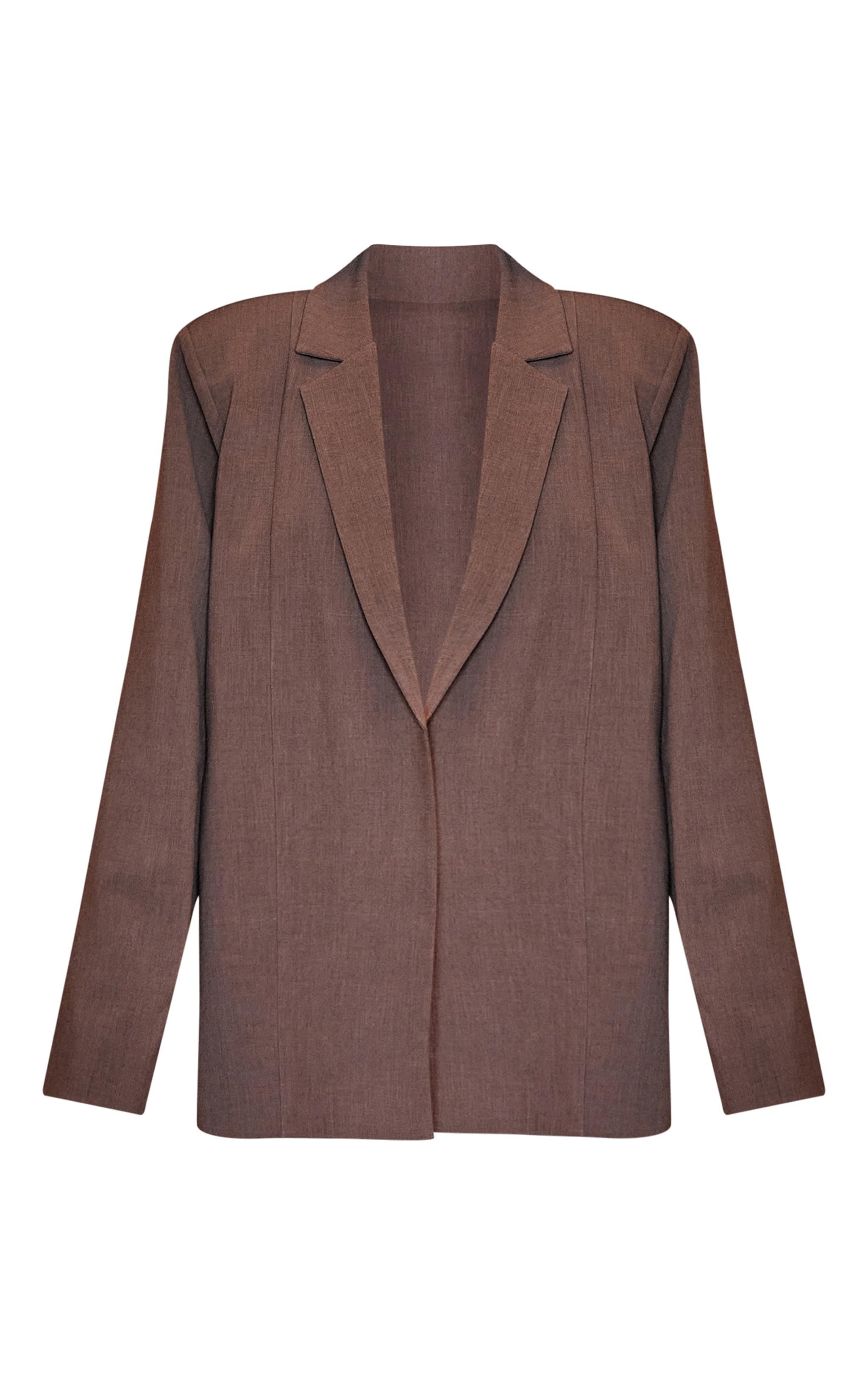 Dark Taupe Oversized Tailored Blazer Product Image