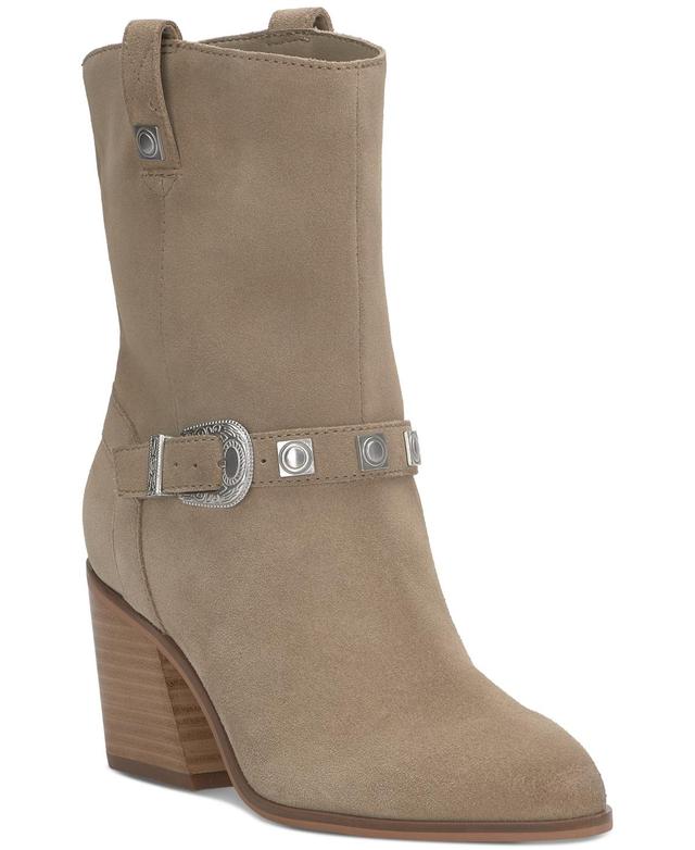 Lucky Brand Womens Sogn Buckled Block-Heel Western Boots Product Image