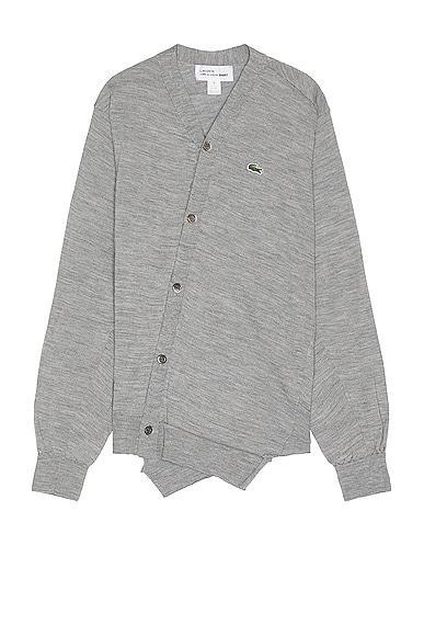 COMME des GARCONS SHIRT X Lacoste Cardigan in Grey - Grey. Size L (also in M). Product Image