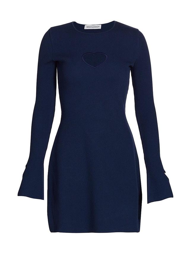 Womens Heart Cut-Out Rib-Knitted Dress Product Image