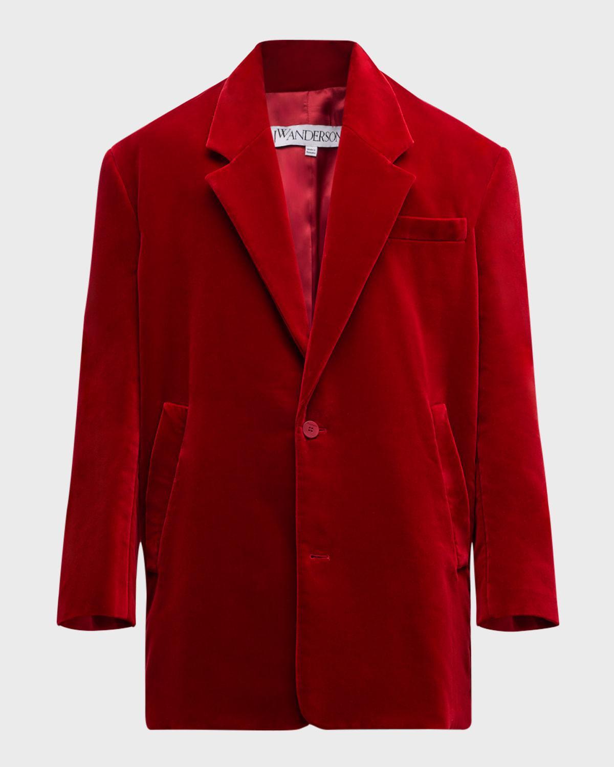 Mens Oversized Velvet Blazer Product Image