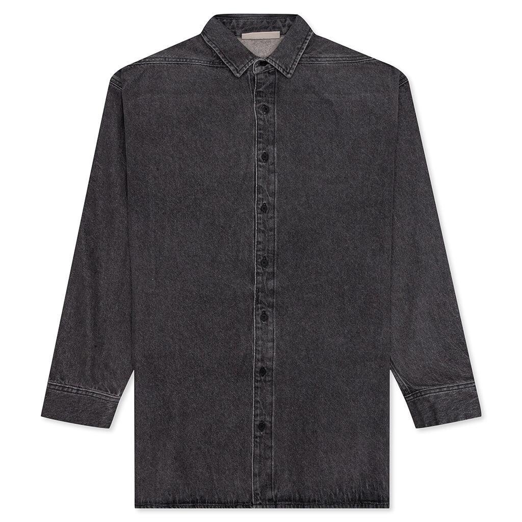 Essentials Denim L/S Shirt - Black Male Product Image