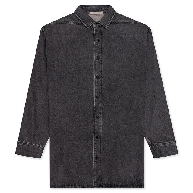 Essentials Denim L/S Shirt - Black Male Product Image