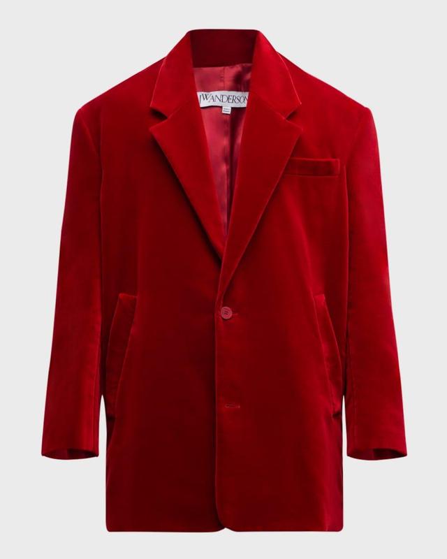 Men's Oversized Velvet Blazer Product Image