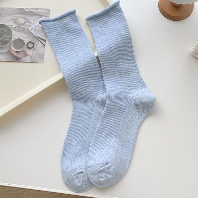 Plain Ribbed Socks / Set Product Image