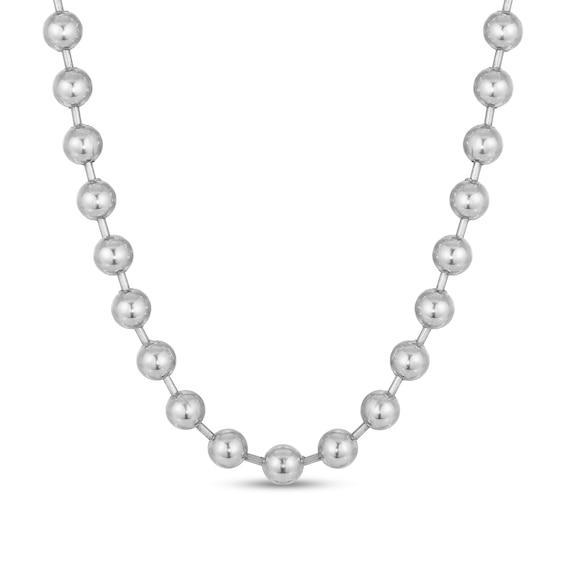 Men's 10.0mm Bead Chain Necklace in Solid Stainless Steel - 30" Product Image