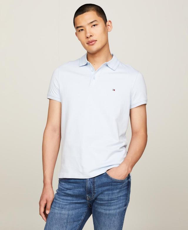 Tommy Hilfiger Mens Pretwist Mouline Slim Fit Short Sleeve Polo Shirt - Calico Product Image