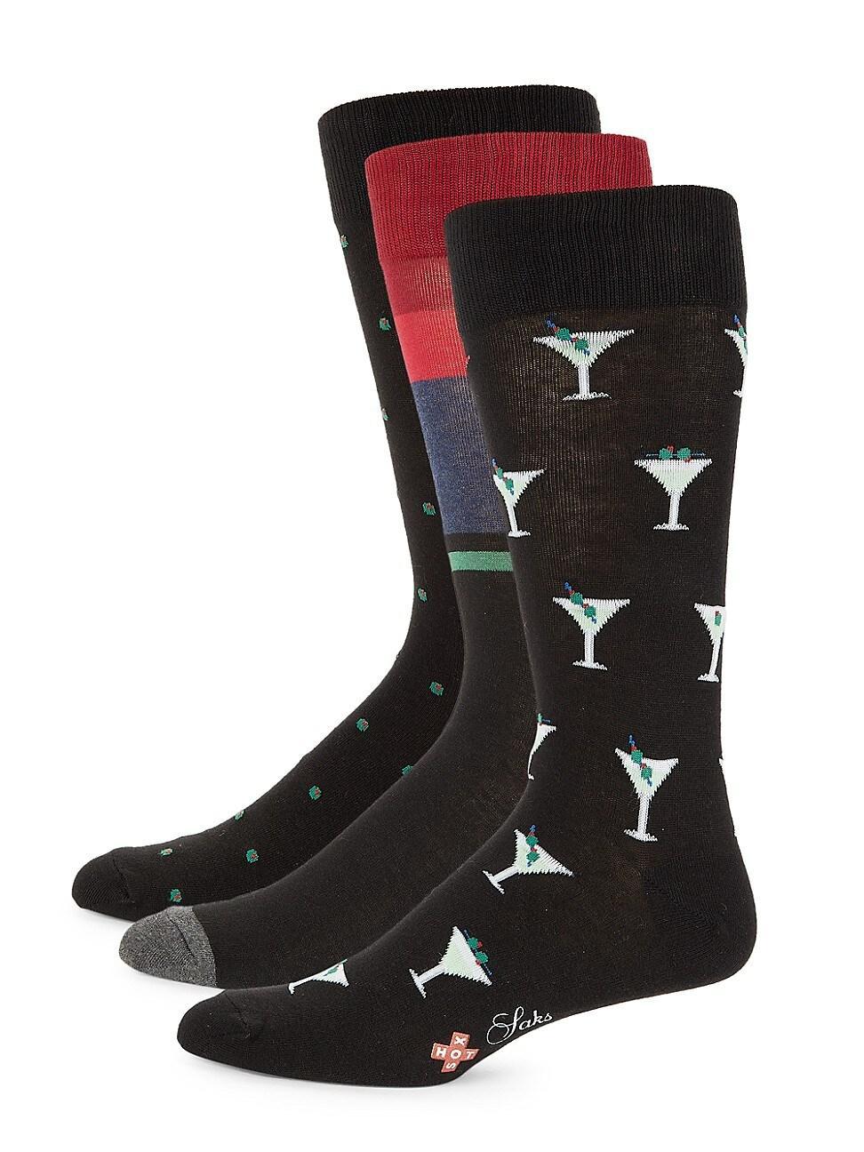 Mens Collection by HOTSOX Martini Socks 3-Pack Set Product Image