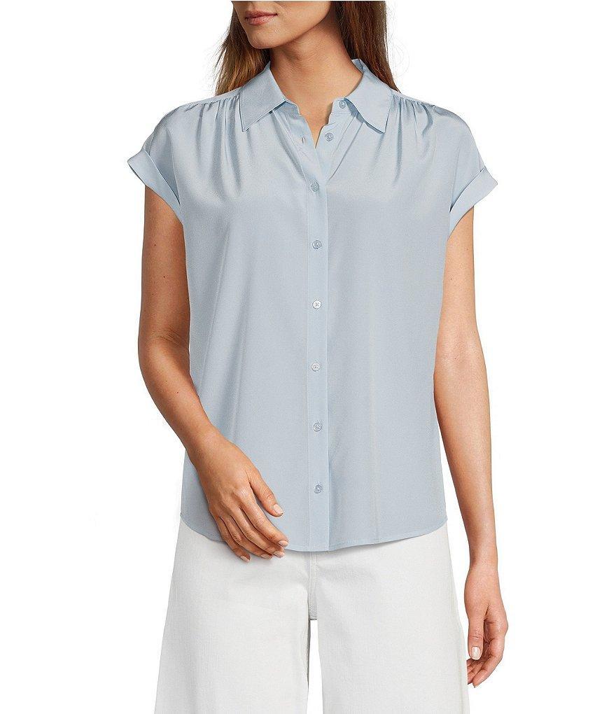 Antonio Melani Samantha Collared Short Sleeve Button Front Blouse product image