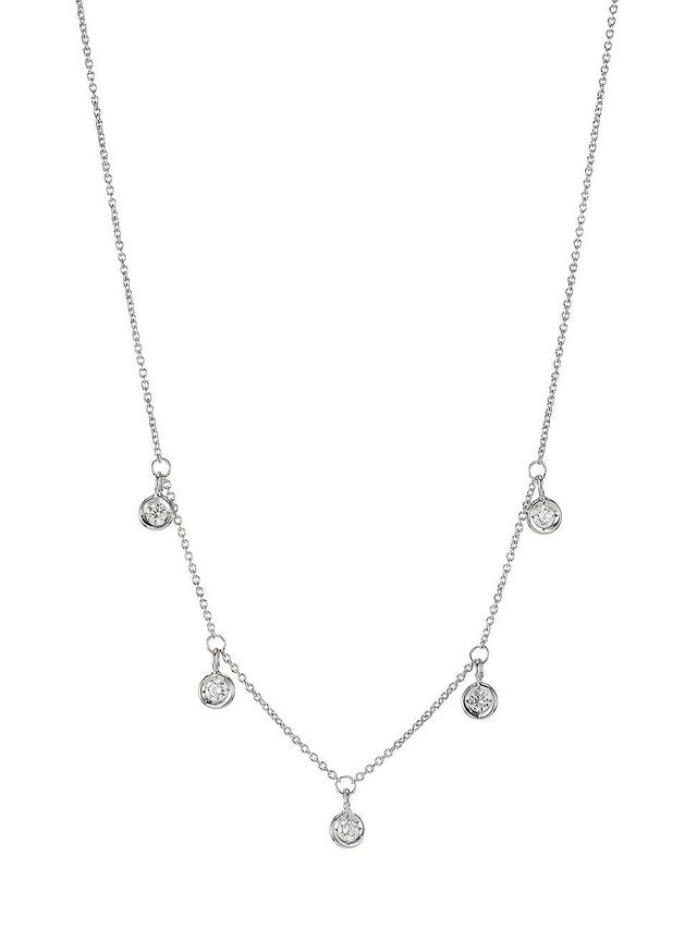 Womens Diamond By The Inch 18K White Gold & Diamond Dangle Necklace Product Image