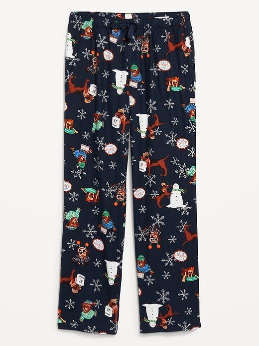 Mid-Rise Printed Flannel Pajama Pants Product Image