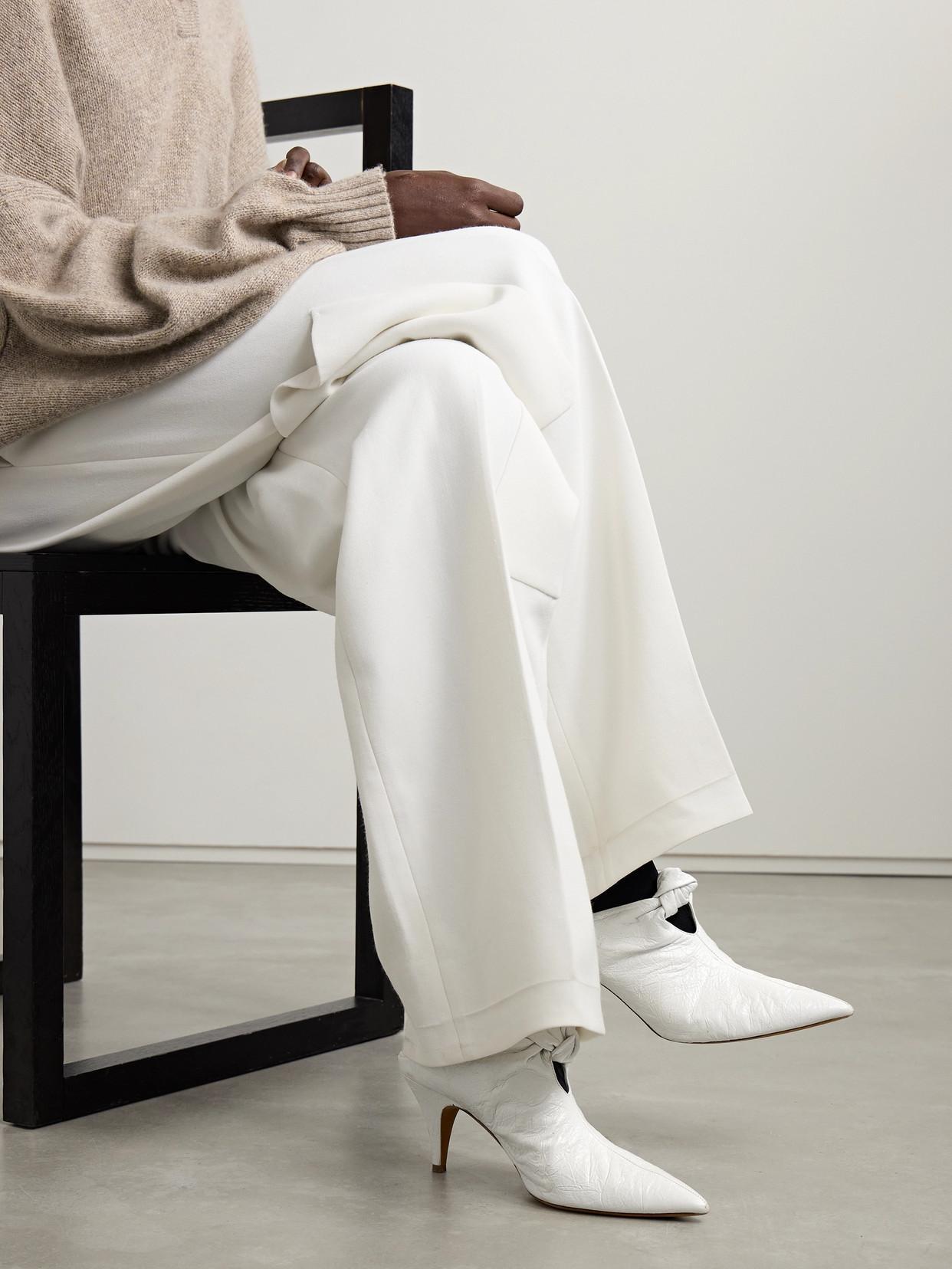 Rowan Knotted Leather Mules In White Product Image