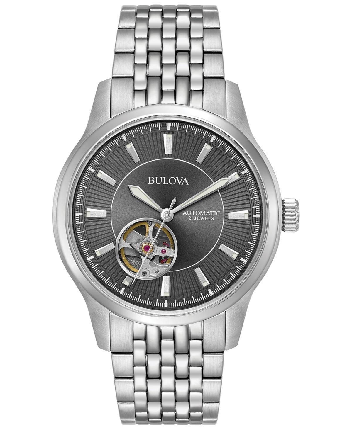 Bulova Mens Automatic Stainless Steel Bracelet Watch 40mm 96A190 Product Image