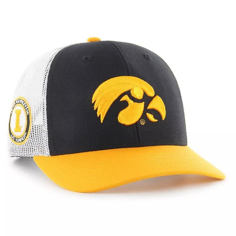 Mens 47 Iowa Hawkeyes Side Note Trucker Snapback Hat Product Image