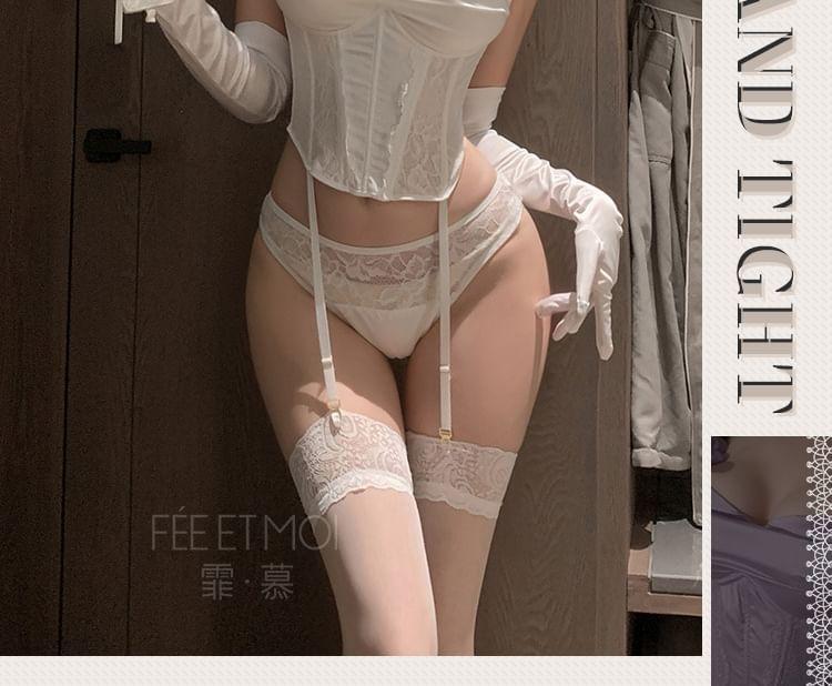 Lingerie Set: Wired Corset Top + Panties Product Image