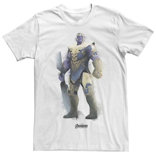 Marvel Mens Avengers Endgame Watercolor Thanos Strong Pose Short Sleeve T-Shirt Product Image