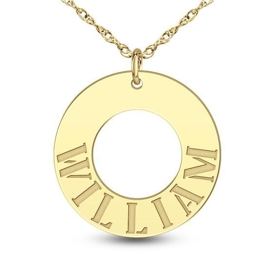 Men's Name 26.0mm Circle Pendant (1 Line) - 22" Product Image