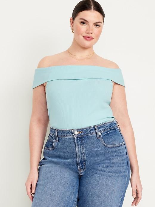 Off-Shoulder Ribbed Top Product Image